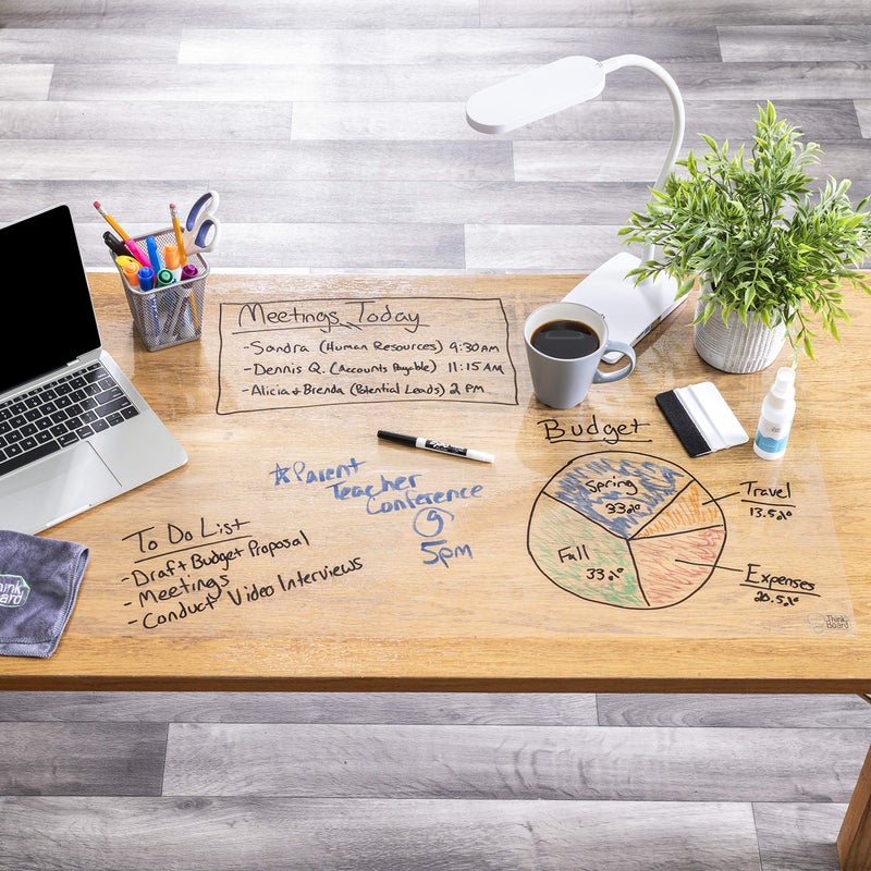 Think Board Premium Clear Whiteboard Sticker â€“ 2'x4' Transparent Dry Erase Wall Decal â€“ Removable Peel & Stick Whiteboard for Office, Classroom, Home, or Desk â€“ Stain-Proof, Reusable, Easy to Install - Image 4